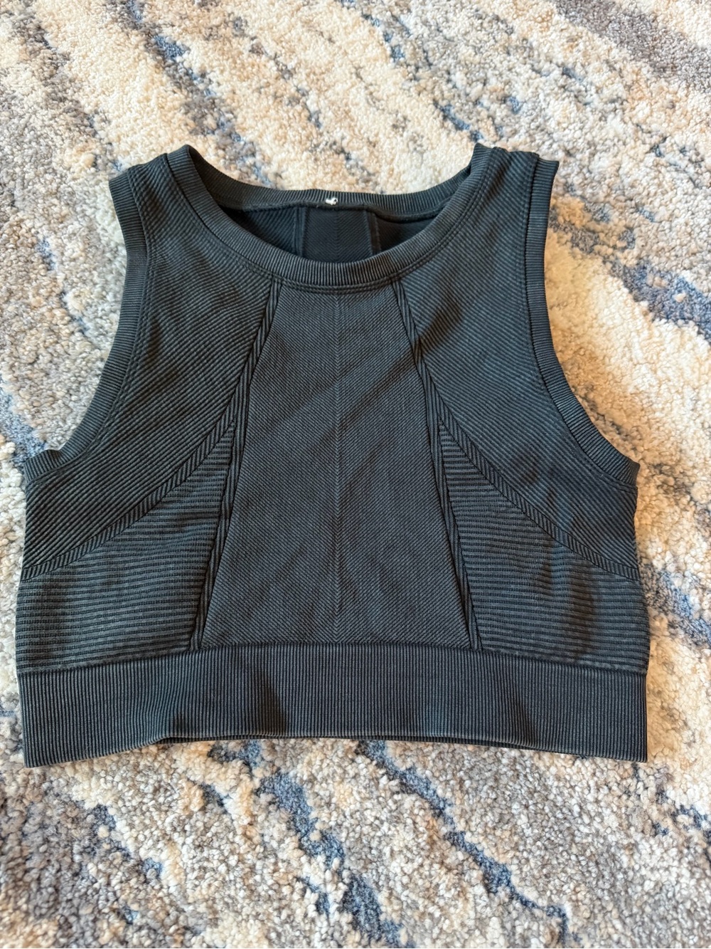 Black Ribbed Sleeveless Crop Tank Top
